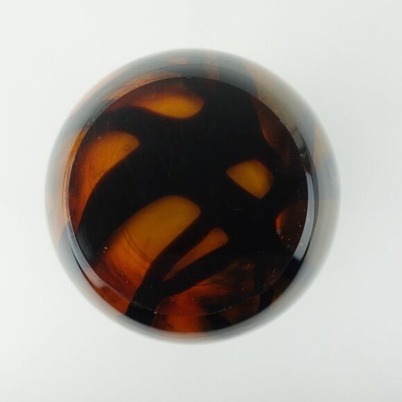 Hand Blown Art Glass Vase with Striping 5 1/8" High - Picture 6 of 6